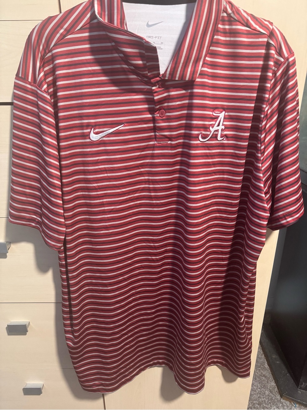 Nike Alabama Crimson Tide XL Red/Black/White Stripe Polo